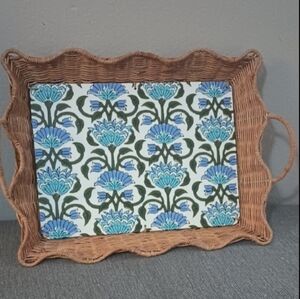 Decorative Wicker Tray for Coffee Table/Ottoman